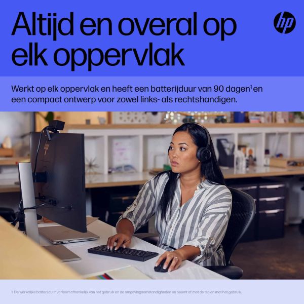 HP 715 oplaadbare muis voor meerdere apparaten (6E6F0AA#ABB)