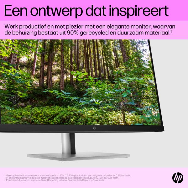 HP E27q G5 68,6 cm (27") 2560 x 1440 Pixels Quad HD LCD Zwart, Zilver (6N6F2AA)