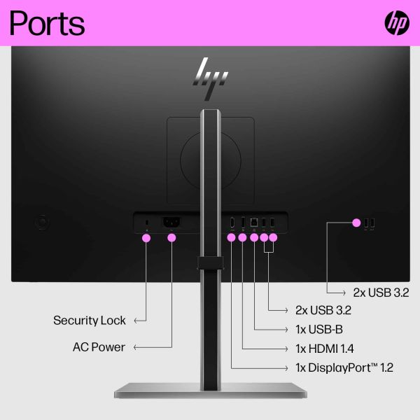 HP E27q G5 68,6 cm (27") 2560 x 1440 Pixels Quad HD LCD Zwart, Zilver (6N6F2AA)