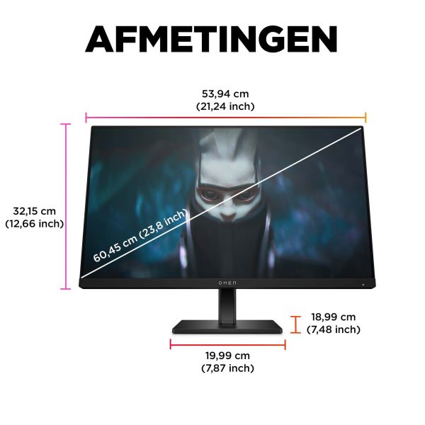 HP OMEN by HP 24 60,5 cm (23.8") 1920 x 1080 Pixels Full HD Zwart (780D9AA#ABB)