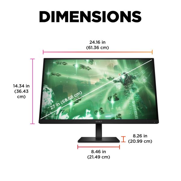 HP OMEN by HP 27q 68,6 cm (27") 2560 x 1440 Pixels Quad HD Zwart (780H4AA#ABB)