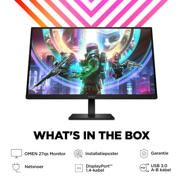 HP OMEN by HP 27qs 68,6 cm (27") 2560 x 1440 Pixels Quad HD Zwart (780J4AA#ABB)