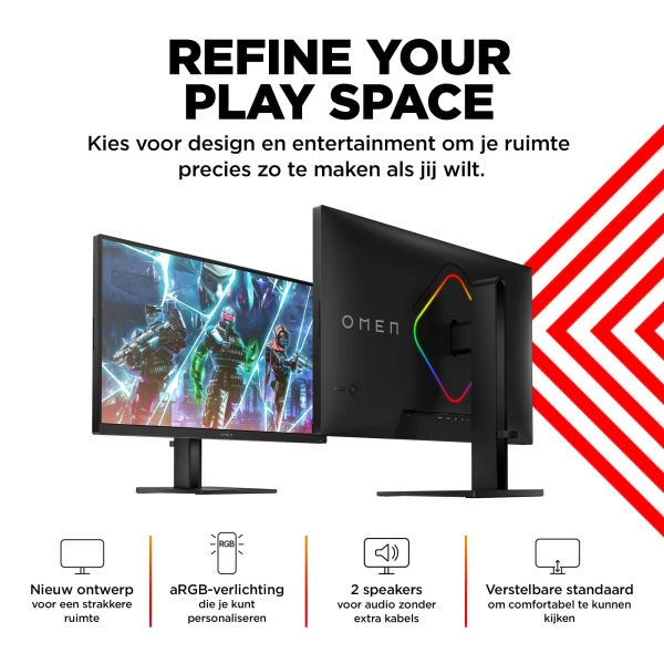 HP OMEN by HP 27qs 68,6 cm (27") 2560 x 1440 Pixels Quad HD Zwart (780J4AA#ABB)