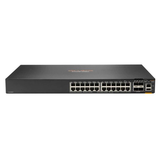 Hewlett Packard Enterprise Aruba CX 6200F 24G Class-4 PoE 4SFP+ 370W Managed L3 Gigabit Ethernet (10/100/1000) Power over Ethernet (PoE) 1U (JL725B#ABB) Hewlett Packard Enterprise Aruba CX 6200F 24G Class-4 PoE 4SFP+ 370W Managed L3 Gigabit Ethernet (10/100/1000) Power over Ethernet (PoE) 1U (JL725B#ABB)