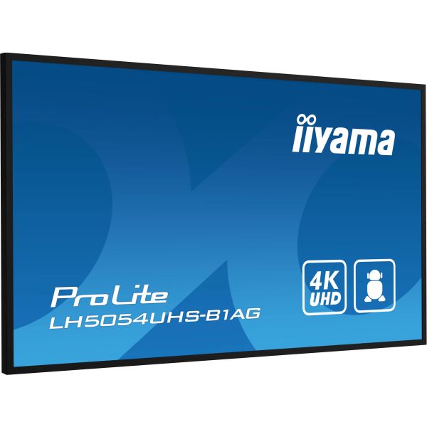 iiyama LH5054UHS-B1AG beeldkrant Digitale signage flatscreen 125,7 cm (49.5") LCD Wifi 500 cd/m² 4K Ultra HD Zwart Type processor Android 11 24/7 (LH5054UHS-B1AG)