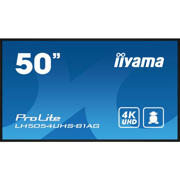 iiyama LH5054UHS-B1AG beeldkrant Digitale signage flatscreen 125,7 cm (49.5") LCD Wifi 500 cd/m² 4K Ultra HD Zwart Type processor Android 11 24/7 (LH5054UHS-B1AG)