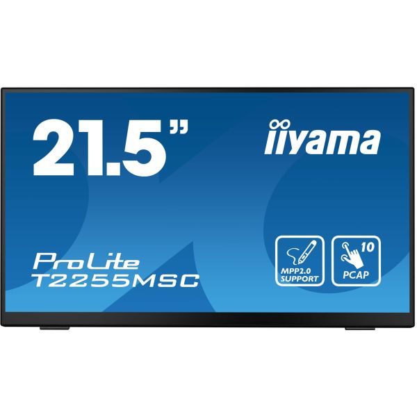 iiyama ProLite T2255MSC-B1 computer monitor 54,6 cm (21.5") 1920 x 1080 Pixels Full HD LCD Touchscreen Zwart (T2255MSC-B1)