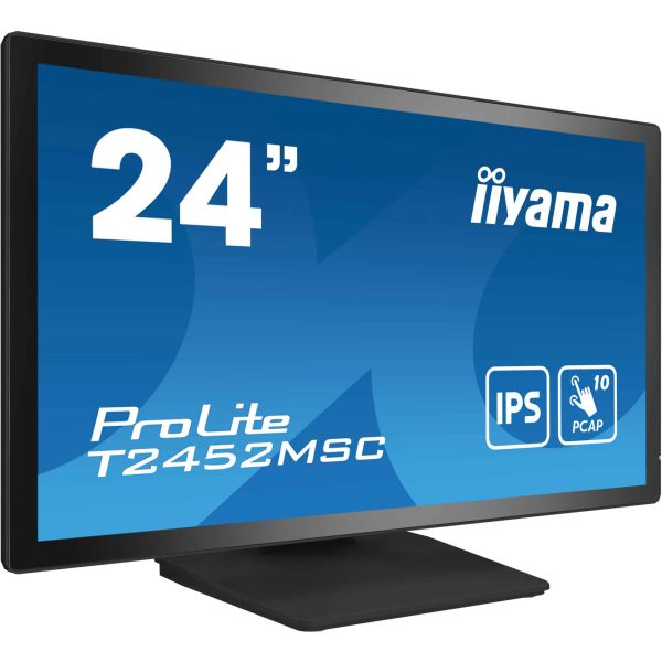 iiyama ProLite T2452MSC-B1 computer monitor 60,5 cm (23.8") 1920 x 1080 Pixels Full HD LCD Touchscreen Multi-gebruiker Zwart (T2452MSC-B1)