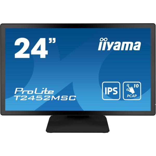 iiyama ProLite T2452MSC-B1 computer monitor 60,5 cm (23.8") 1920 x 1080 Pixels Full HD LCD Touchscreen Multi-gebruiker Zwart (T2452MSC-B1)