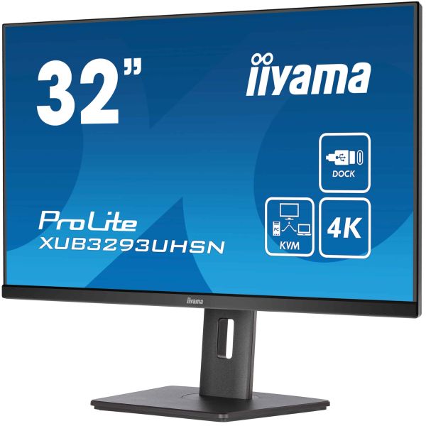 iiyama ProLite XUB3293UHSN-B5 computer monitor 80 cm (31.5") 3840 x 2160 Pixels 4K Ultra HD LCD Zwart (XUB3293UHSN-B5)