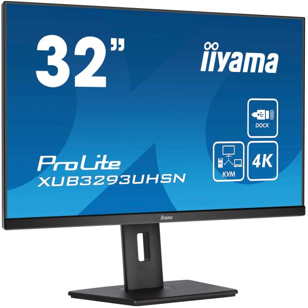 iiyama ProLite XUB3293UHSN-B5 computer monitor 80 cm (31.5") 3840 x 2160 Pixels 4K Ultra HD LCD Zwart (XUB3293UHSN-B5)