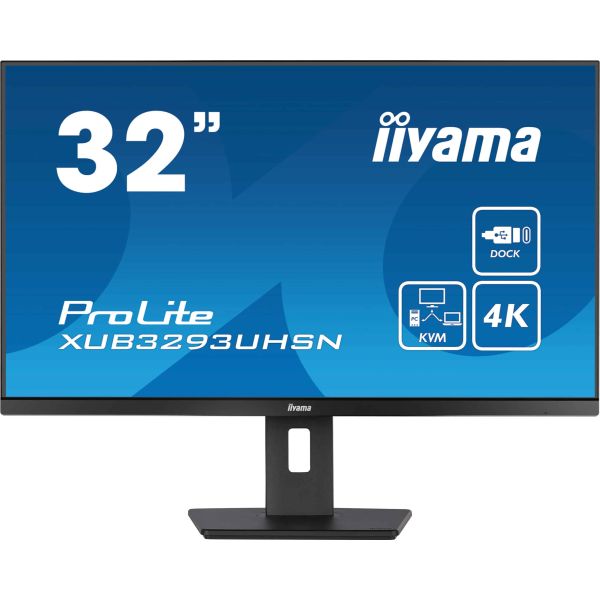 iiyama ProLite XUB3293UHSN-B5 computer monitor 80 cm (31.5") 3840 x 2160 Pixels 4K Ultra HD LCD Zwart (XUB3293UHSN-B5)