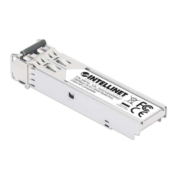 Intellinet Netwerk transceiver Gigabit SFP, 1000Base-SX (LC) multi-mode, 550 m, 850 nm, HPE-compatibel, equivalent aan HPE J4858A/J4858B/J4858C/J4858D, 3 jaar garantie (508742) Intellinet Netwerk transceiver Gigabit SFP, 1000Base-SX (LC) multi-mode, 550 m, 850 nm, HPE-compatibel, equivalent aan HPE J4858A/J4858B/J4858C/J4858D, 3 jaar garantie (508742)