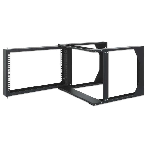 Intellinet 19" open frame rack voor wandmontage, 6U, scharnierend voorframe, 2-post uitvoering, diepte 17,7", bouwpakket, zwart RAL 9004 (716178)