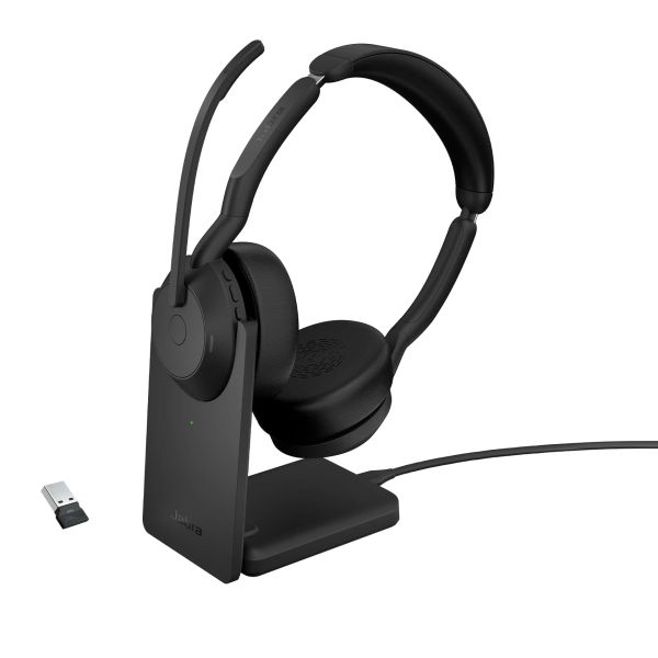 Jabra Evolve2 55 Headset Bedraad en draadloos Hoofdband Kantoor/callcenter Bluetooth Oplaadhouder Zwart (25599-989-989)