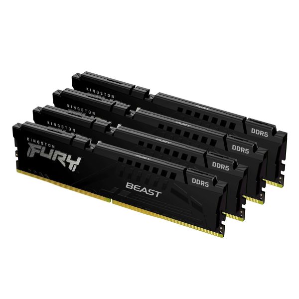 Kingston Technology FURY Beast 128GB 5600MT/s DDR5 CL40 DIMM (set van 4) Black XMP (KF556C40BBK4-128)