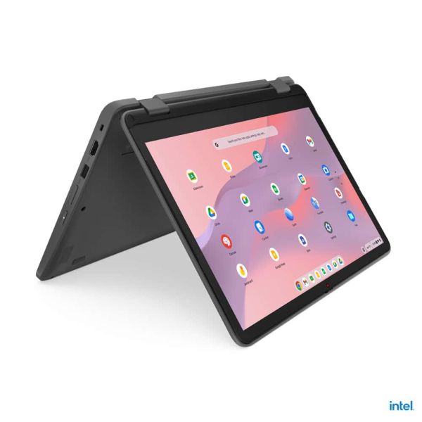 Lenovo 500e Yoga Chromebook N100 31 cm (12.2") Touchscreen WUXGA Intel® N 4 GB LPDDR5-SDRAM 32 GB eMMC Wi-Fi 6E (802.11ax) ChromeOS Grijs (82W40000MH)