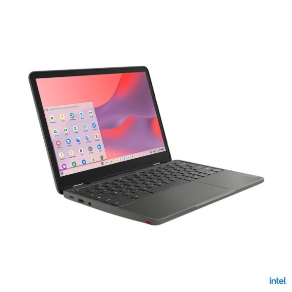 Lenovo 500e Yoga Chromebook N100 31 cm (12.2") Touchscreen WUXGA Intel® N 4 GB LPDDR5-SDRAM 32 GB eMMC Wi-Fi 6E (802.11ax) ChromeOS Grijs (82W40000MH)