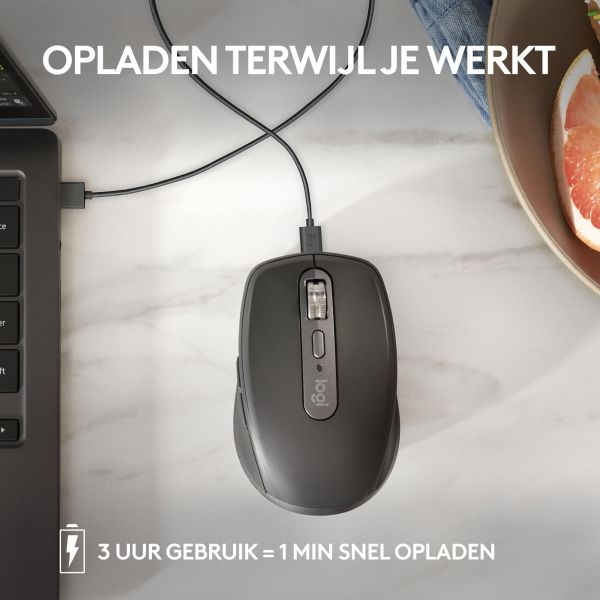 Logitech MX Anywhere 3S muis Kantoor Rechtshandig RF-draadloos + Bluetooth Laser 8000 DPI (910-006930)