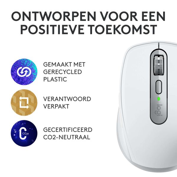 Logitech MX Anywhere 3S muis Kantoor Rechtshandig RF-draadloos + Bluetooth Laser 8000 DPI (910-006930)