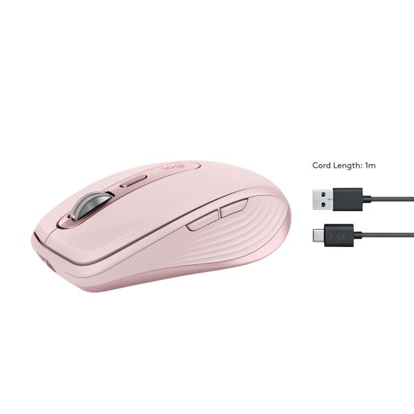 Logitech MX Anywhere 3S muis Kantoor Rechtshandig RF-draadloos + Bluetooth Laser 8000 DPI (910-006931)