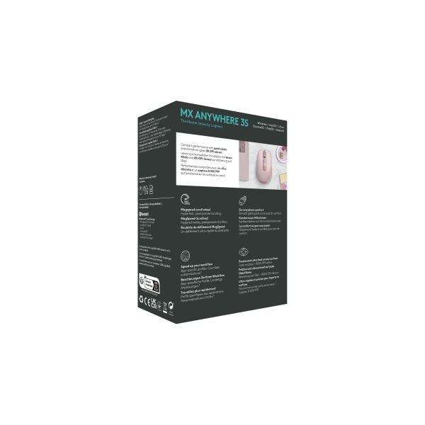 Logitech MX Anywhere 3S muis Kantoor Rechtshandig RF-draadloos + Bluetooth Laser 8000 DPI (910-006931)