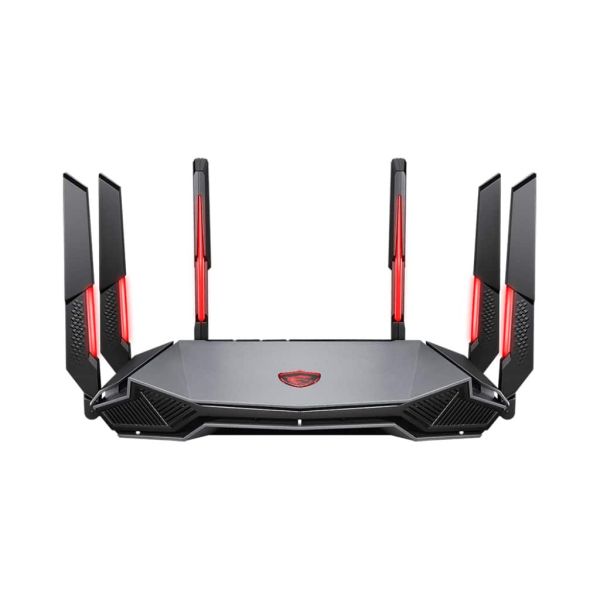 MSI RADIX AXE6600 WIFI 6E TRI-BAND draadloze router Gigabit Ethernet Dual-band (2.4 GHz / 5 GHz) Zwart, Rood (GRAXE66)