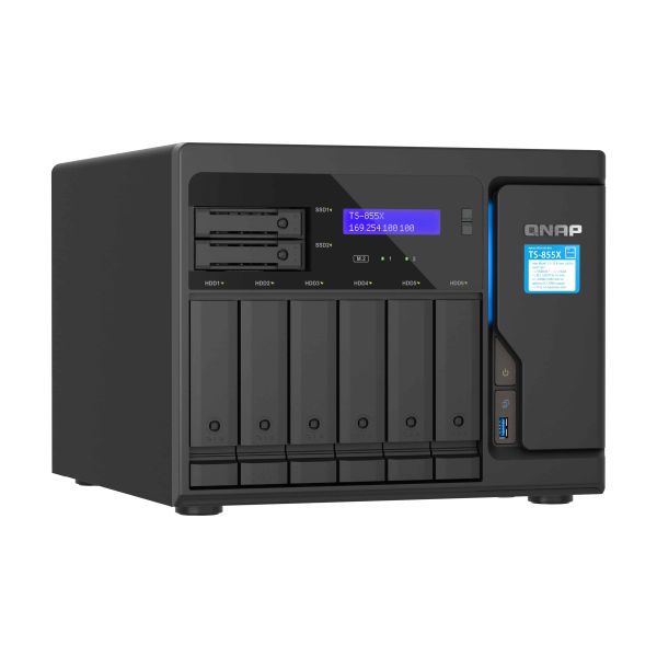 QNAP TS-855X SAN Tower Intel Atom® C5125 8 GB DDR4 0 TB QNAP QTS Zwart (TS-855X-8G) QNAP TS-855X SAN Tower Intel Atom® C5125 8 GB DDR4 0 TB QNAP QTS Zwart (TS-855X-8G)