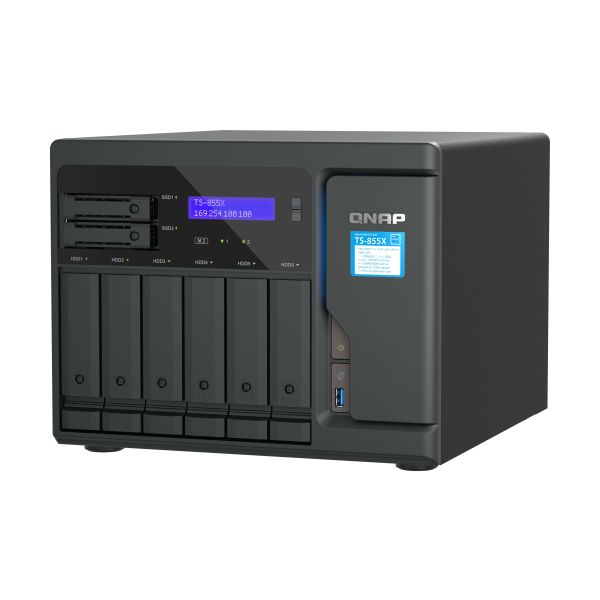 QNAP TS-855X SAN Tower Intel Atom® C5125 8 GB DDR4 0 TB QNAP QTS Zwart (TS-855X-8G)