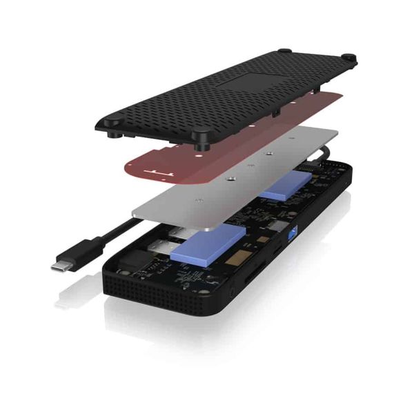 ICY BOX IB-DK2116-C notebook dock & poortreplicator Bedraad USB 3.2 Gen 1 (3.1 Gen 1) Type-C Zwart (IB-DK2116-C)