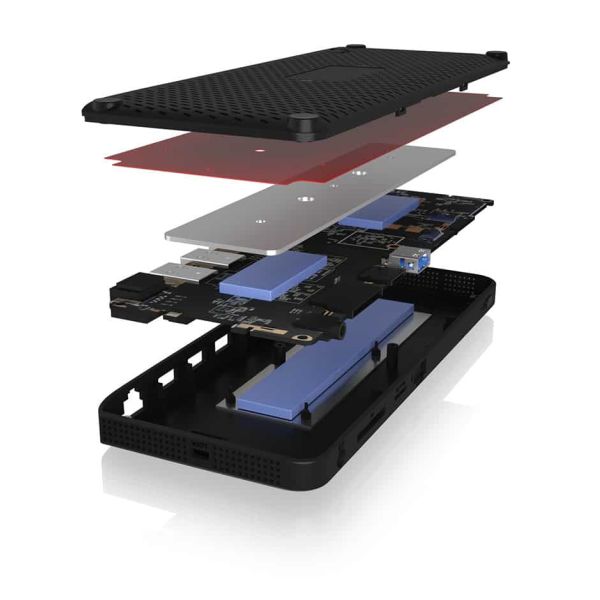 ICY BOX IB-DK2416-C notebook dock & poortreplicator Bedraad Zwart (IB-DK2416-C)