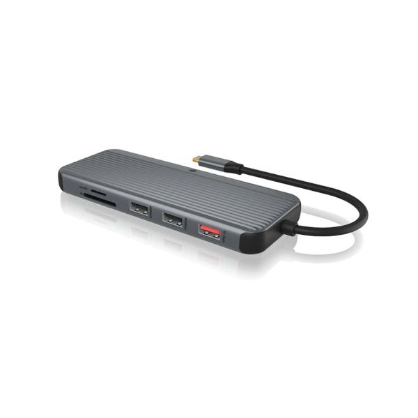 ICY BOX IB-DK4060-CPD notebook dock & poortreplicator Bedraad USB 3.2 Gen 1 (3.1 Gen 1) Type-C Zwart, Grijs (IB-DK4060-CPD)