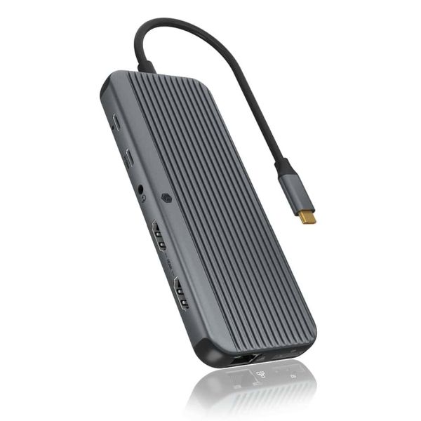 ICY BOX IB-DK4060-CPD notebook dock & poortreplicator Bedraad USB 3.2 Gen 1 (3.1 Gen 1) Type-C Zwart, Grijs (IB-DK4060-CPD)