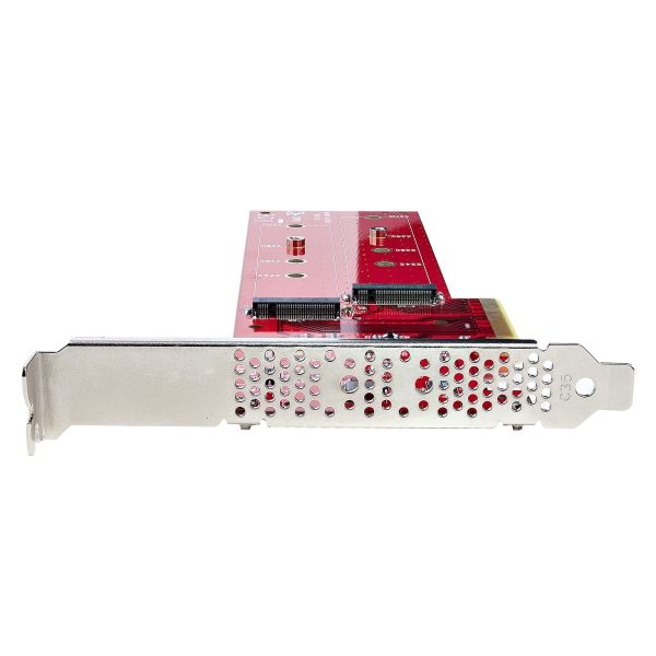 StarTech.com Dual M.2 PCI Express SSD Adapter Kaart, PCIe x8 / x16 naar Dual NVMe of AHCI M.2 SSDs, M2 PCIe Adapter, PCI Express 4.0, 7.8GBps/Schijf, PCIe Bifurcatie Vereist, Windows/Linux Compatibel (DUAL-M2-PCIE-CARD-B)