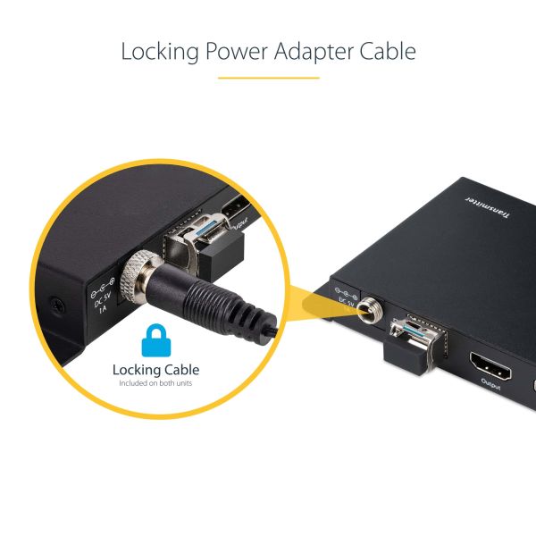 StarTech.com 4K HDMI over Fiber Extender Kit, 4K 60Hz tot 1km (Single Mode) of 300m (Multimode) LC Fiber Optic, HDR, HDCP, 3.5mm Audio/RS232/IR Extender, Transmitter & Receiver Kit, HDMI Rx/Tx (ST121HD20FXA2)