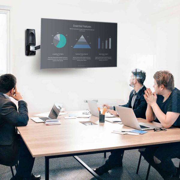 StarTech.com Draaibare TV Beugel voor 26" tot 65" (45kg) Flat of Curved TVs, VESA TV Muursteun, Inklapbaar/Kantelbaar, Low Profile TV Muurbeugel, Zwenkbare Premium TV Arm (TV-WALL-MOUNT-65FS)