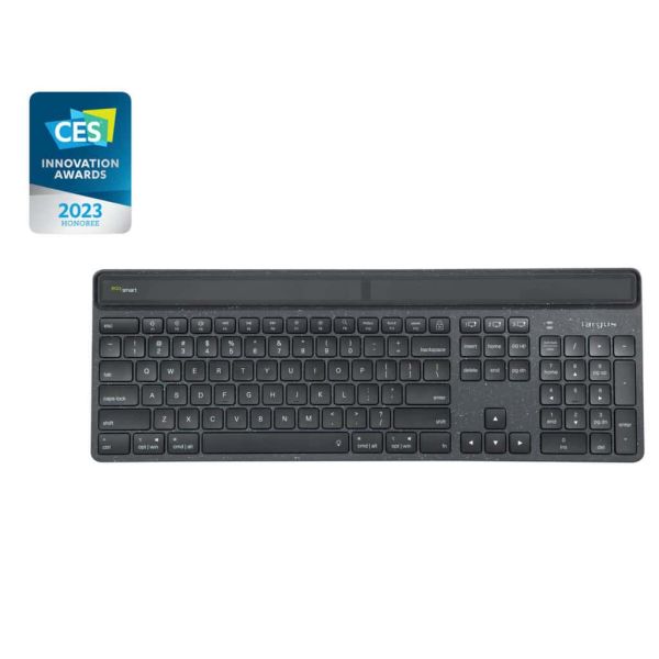 Targus Sustainable Energy Harvesting EcoSmart toetsenbord Bluetooth QWERTY Scandinavisch Zwart (AKB868NO)
