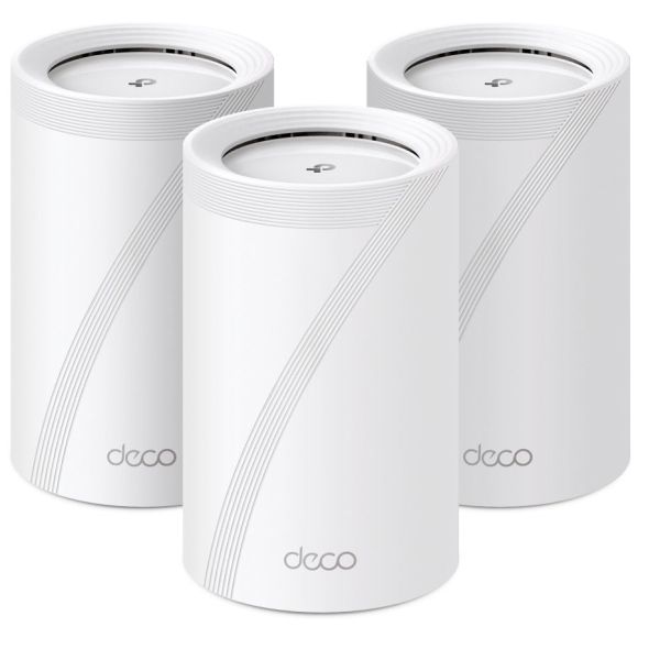 TP-Link BE9300 Tri-band (2,4 GHz / 5 GHz / 6 GHz) Wi-Fi 7 (802.11be) Wit 4 Intern (DECO BE65(3-PACK))
