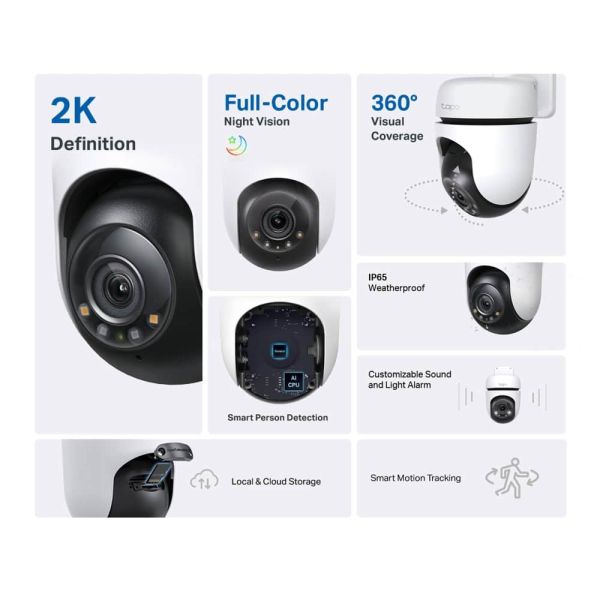 TP-Link Tapo C510W Dome IP-beveiligingscamera Binnen & buiten 2304 x 1296 Pixels Plafond (TAPO C510W)