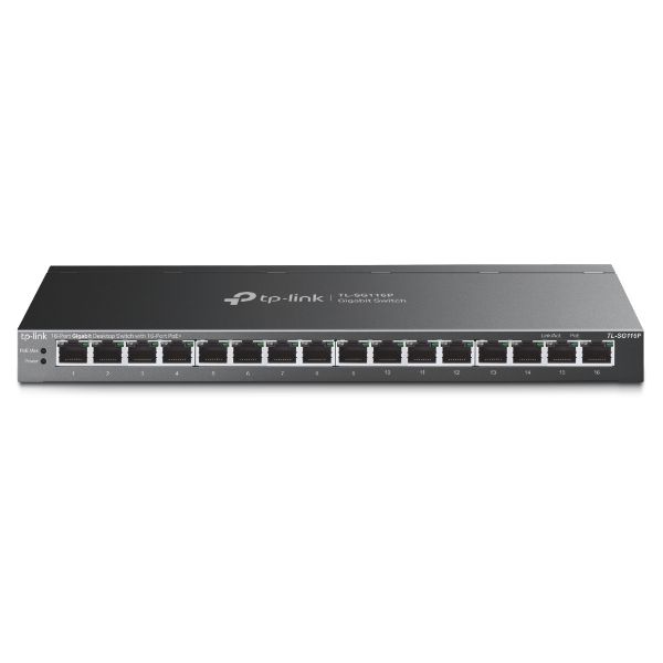TP-Link TL-SG116P netwerk-switch Unmanaged Gigabit Ethernet (10/100/1000) Power over Ethernet (PoE) Zwart (TL-SG116P)