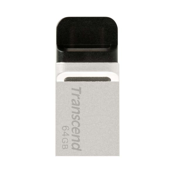 Transcend JetFlash 880 OTG 32GB USB flash drive USB Type-A / Micro-USB 3.2 Gen 1 (3.1 Gen 1) Zwart, Zilver (TS32GJF880S)