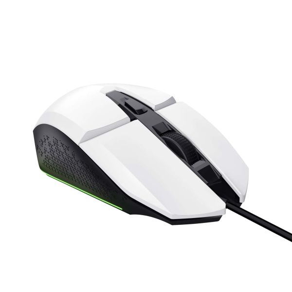 Trust GXT 109W Felox Gaming Muis - Bedrade gamingmuis – 6 programmeerbare knoppen – 6400 DPI – Wit (25066)