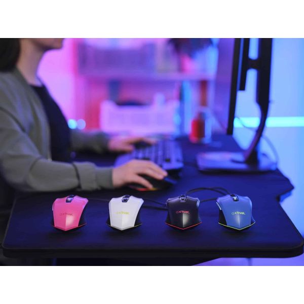 Trust GXT 109W Felox Gaming Muis - Bedrade gamingmuis – 6 programmeerbare knoppen – 6400 DPI – Wit (25066)