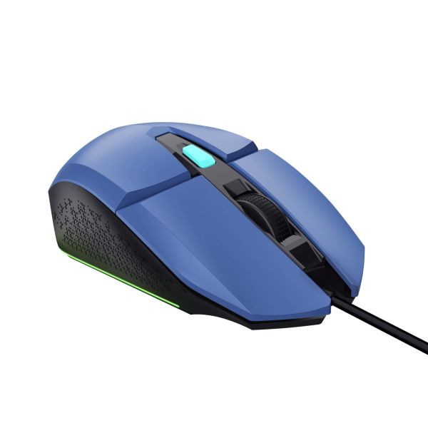 Trust GXT 109B Felox Gaming Muis – Gaming muis – PC gaming muis – Bedrade gaming muis – Instelbare DPI tot 6400 – Blauw (25067)