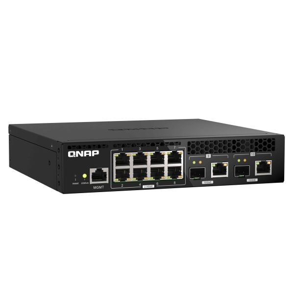 QNAP QSW-M2108R-2C netwerk-switch Managed L2 2.5G Ethernet (100/1000/2500) Power over Ethernet (PoE) Zwart (QSW-M2108R-2C)