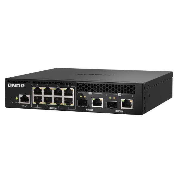 QNAP QSW-M2108R-2C netwerk-switch Managed L2 2.5G Ethernet (100/1000/2500) Power over Ethernet (PoE) Zwart (QSW-M2108R-2C)