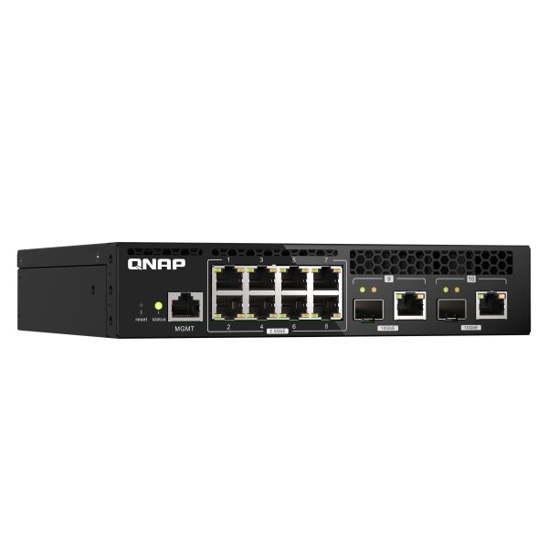QNAP QSW-M2108R-2C netwerk-switch Managed L2 2.5G Ethernet (100/1000/2500) Power over Ethernet (PoE) Zwart (QSW-M2108R-2C)