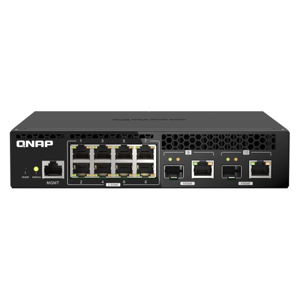 QNAP QSW-M2108R-2C netwerk-switch Managed L2 2.5G Ethernet (100/1000/2500) Power over Ethernet (PoE) Zwart (QSW-M2108R-2C)