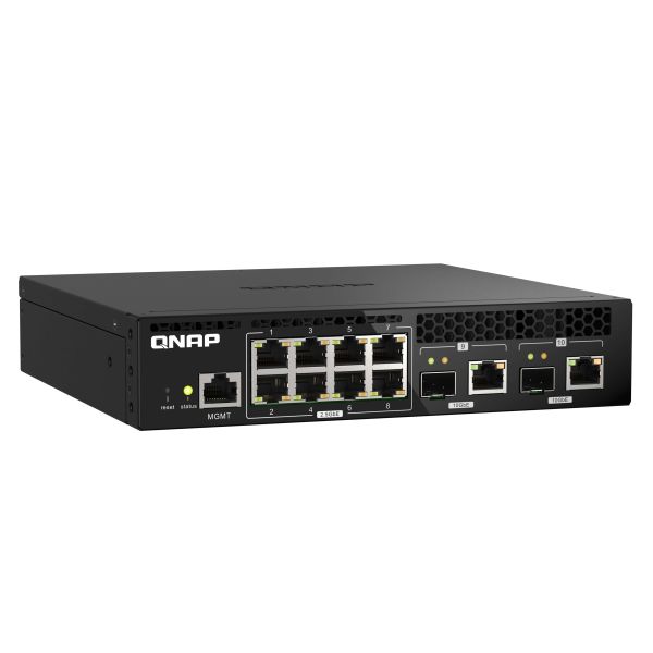 QNAP QSW-M2108R-2C netwerk-switch Managed L2 2.5G Ethernet (100/1000/2500) Power over Ethernet (PoE) Zwart (QSW-M2108R-2C)