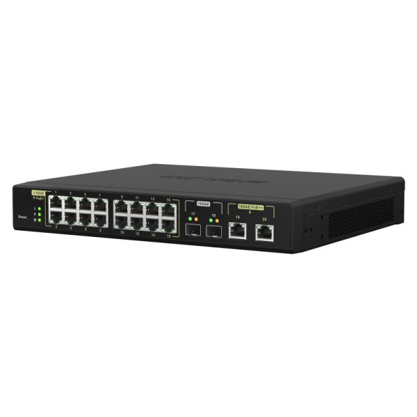 QNAP QSW-M2116P-2T2S netwerk-switch Managed L2 2.5G Ethernet Power over Ethernet (PoE) Zwart (QSW-M2116P-2T2S)